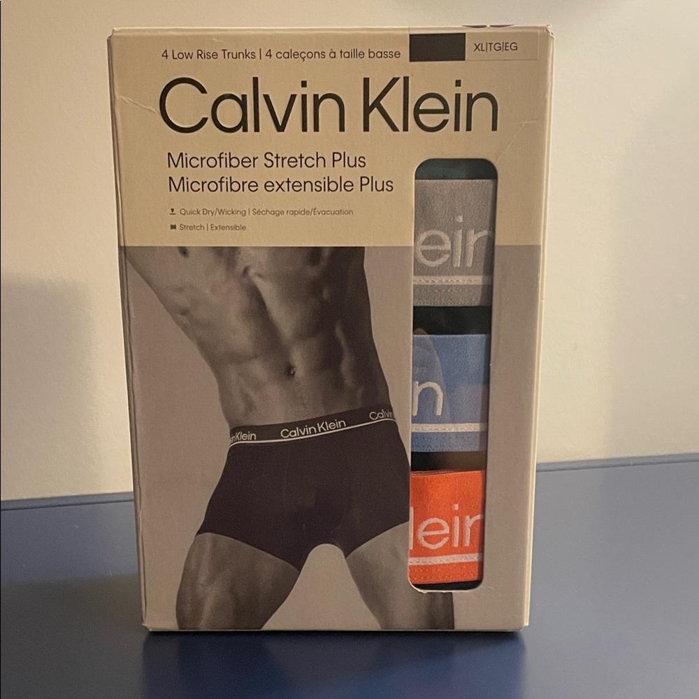Calvin Klein Men's Microfiber Stretch Plus Trunks - Black, Blue, Orange, Gray